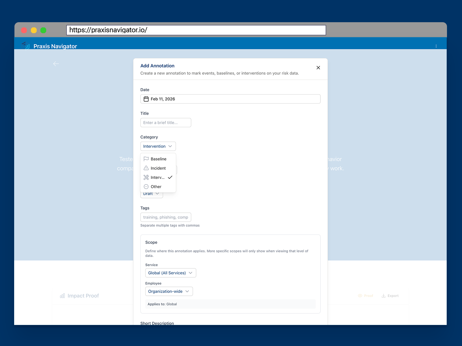 Impact Proof behavior change analysis
